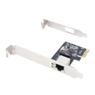 奥睿科(ORICO)千兆网卡PCI-E转RJ45扩展卡台式机主机箱电脑内置高速前置转接卡 PTR-1U