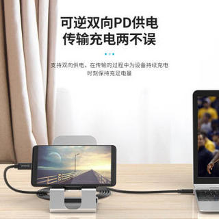 奥睿科（ORICO）公对公数据线 USB3.1快充充电线双头USB-C转接头线 支持苹果Mac华为 黑色线长1米 【5A电流 升级款】