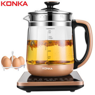 康佳（KONKA） 养生壶煮茶器1.8L玻璃烧水壶304不锈钢发热盘 电热水壶KHK-1809(S)