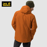 Jack Wolfskin/狼爪男装秋冬新品户外防风保暖夹棉三合一冲锋衣1110661 1110661-3057/棕黄色 L 180/100A