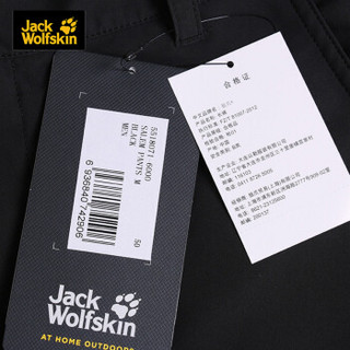 Jack Wolfskin/狼爪男士春季新品户外防风不易沾水透气软壳冲锋裤长裤5518071 5518071-6000/黑色 48