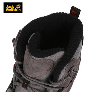 Jack Wolfskin/狼爪男士春季新款户外防水高帮内里短绒徒步登山鞋4035551 4035551-6122/灰色/钢铁黑 43/9