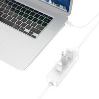 奥睿科（ORICO）USB分线器 高速4口HUB多接口扩展转换器笔记本电脑一拖四集线器延长线W5P USB3.0版-白色 线长0.3米