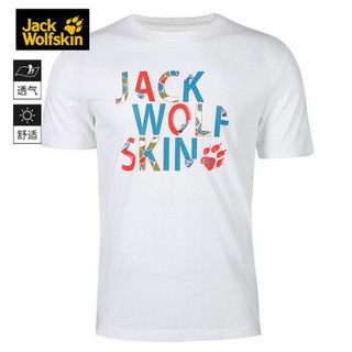 Jack Wolfskin/ 狼爪男款户外运动休闲圆领透气T恤C500074 C500074-5018/本白色亚码 2XL(185/116A)