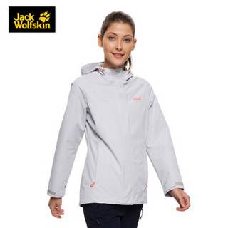 Jack Wolfskin/狼爪女士春季新品户外防风防水透气运动休闲登山冲锋衣夹克外套5008592 5008592-4650/银灰色 L 175/96A