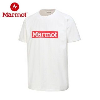 marmot/土拨鼠2019新款男女情侣款透气超轻圆领短袖T恤 080白色（男款） M