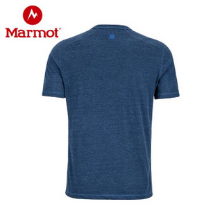 marmot/土拨鼠19年新款男式短袖速干T恤R63220 海军蓝 XL 欧码偏大