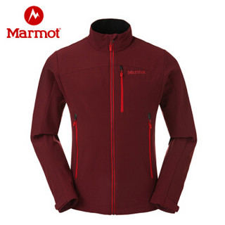 Marmot/土拨鼠春季上新男款软壳外套防风透气舒适 黑色001 S