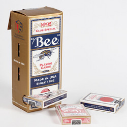 Bee 小蜜蜂美国原装进口扑克纸牌No.92 一条装12副（红蓝各6副） 1箱装（144副）
