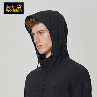 Jack Wolfskin/狼爪软壳衣男装19秋冬新品户外不易沾水防风透气连帽夹克外套5319051 5319051-6000/黑色/欧码 M