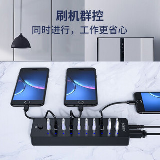 ORICO 奥睿科 USB3.0分线器 HUB集线器10口扩展带电源台式电脑笔记本2.0一拖十 P10-U2 USB2.0