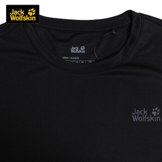 Jack Wolfskin/狼爪男士夏季新品户外干爽舒适透气短袖T恤5008892 5008892-6000/黑色 XS