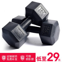 艾美仕（AiMeiShi） 艾美仕环保包胶六角哑铃男士5kg10kg20kg家用健身器材 6KG一副=3KG*2