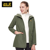 Jack Wolfskin狼爪女士春季新款户外防风不易沾水潮流休闲软壳风衣外套5318521 5318521-5052/森林绿 XS  160/84A