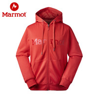Marmot/土拨鼠20春夏新款户外运动保暖舒适男士带帽开衫卫衣夹克 曜石黑001 M 欧码偏大