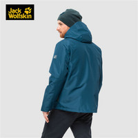 Jack Wolfskin/狼爪男士秋冬新品户外防风防雨透气夹棉三合一冲锋衣1110951 1110951-1134/深海蓝 M  175/96A