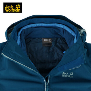 Jack Wolfskin/狼爪男士秋冬新品户外防风防雨透气夹棉三合一冲锋衣1110951 1110951-1134/深海蓝 M  175/96A