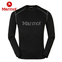 Marmot 土拨鼠 20春夏新款户外运动男式排汗透气速干圆领T恤休闲长袖 曜石黑001 M(欧码偏大)