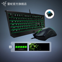 雷蛇（RAZER）黑寡妇蜘蛛终极版2016有线游戏机械键盘 黑色（樱桃青轴 104键 单色绿光） 黑寡妇蜘蛛青轴+蝰蛇2000鼠标