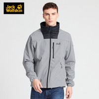 Jack Wolfskin/狼爪男装春季新款户外运动休闲防风不易沾水软壳开衫夹克外套1306251 1306251-6046/幻影灰 S 175/96A