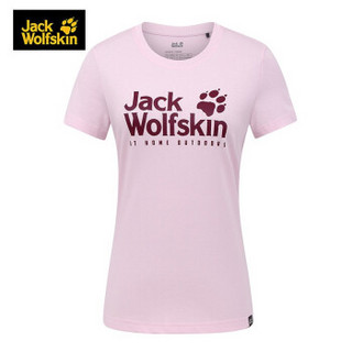 Jack Wolfskin/狼爪女装上衣 夏季户外透气舒适圆领短袖T恤5008881 5818382-2025/淡粉色/欧码 M