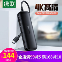 绿联Type-C转HDMI/VGA/DP转接头扩展坞数据线转换器线通用苹果MacBook电脑华为手机 黑色