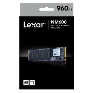 雷克沙（Lexar）NM600 M.2 NVMe SSD固态硬盘PCle 3.0四通道 960GB 读速2100M 写速1600M