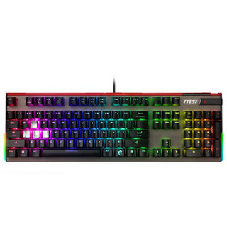微星（MSI）GK80电竞游戏机械键盘 原厂Cherry MX轴 RGB炫彩灯光 APEX/吃鸡键盘 GK80 标准104键无冲 银轴 黑色