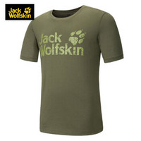 Jack Wolfskin/狼爪男款夏季新款户外大LOGO圆领短袖T恤1804671 1804671-5033/橄榄绿 M 175/96A