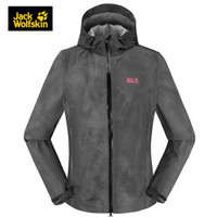 Jack Wolfskin/狼爪女士春季新品户外防风防水透气运动登山野营耐磨冲锋衣外套5118081 5118081-7781/深灰纹 L  175/96A