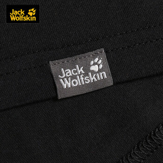 Jack Wolfskin/ 狼爪男上装春夏款户外休闲透气圆领彩色logo短袖T恤5818371 5818371-6000/黑色 L 180/100A