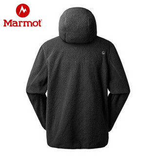 Marmot/土拨鼠20春夏新款户外连帽男士保暖长袖羊羔绒连帽卫衣 1515玛瑙灰 M 欧码偏大