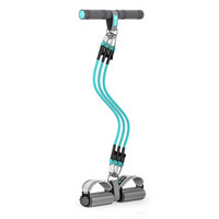米客 拉力器仰卧起坐器脚蹬拉力器健腹器收腹机多功能锻炼运动健身器材家用 升级款水蓝色