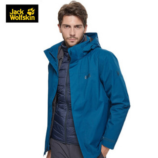 Jack Wolfskin/狼爪男装18冬季新款户外防水透气保暖三合一冲锋衣5118611 DF 5118611-1134/深海蓝 XL