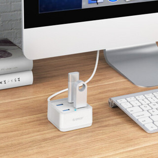 奥睿科（ORICO） DH4U-U3 USB3.0集线器4口笔记本扩展分线器一拖四HUB 白色方形-1米