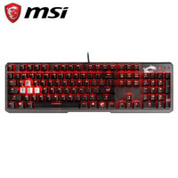 微星（MSI）GK60电竞游戏机械键盘 原厂Cherry MX轴 LED炫彩灯光 APEX/吃鸡键盘 GK60 标准104键无冲 黑色 红轴