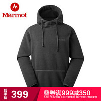 marmot/土拨鼠19秋冬新款户外连帽男士保暖长袖羊羔绒连帽卫衣 1515玛瑙灰 XL 欧码偏大