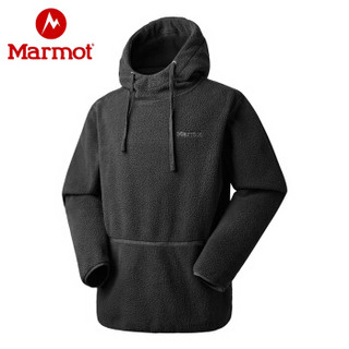 marmot/土拨鼠19秋冬新款户外连帽男士保暖长袖羊羔绒连帽卫衣 1515玛瑙灰 XL 欧码偏大