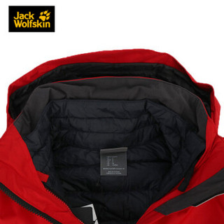 JS Jack Wolfskin/狼爪男士秋冬款防水防风鹅绒内胆三合一冲锋衣5119611 DF 5119611-2102/深红色/国际码 M