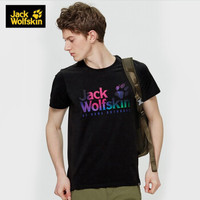 Jack Wolfskin 狼爪 5818372 男款大LOGO圆领短袖T恤 5818372-6000/黑色 L 180/100A