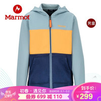Marmot 土拨鼠 春夏新款户外运动保暖舒适男童带帽开衫卫衣夹克 54020 北极蓝/花岗岩蓝4943 XL-150