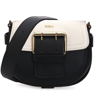 FURLA 芙拉 HASHTAG 黑白拼色小号马鞍包