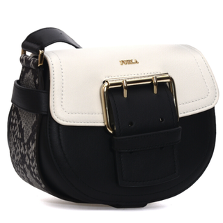 FURLA 芙拉 HASHTAG 黑白拼色小号马鞍包