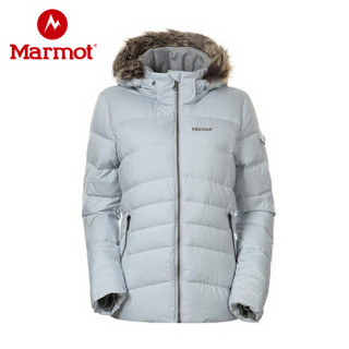 土拨鼠（Marmot） 秋冬新款700蓬拒水保暖休闲女羽绒服J78840 银白170 L（欧码偏大）