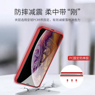 绿联 液态硅胶壳适用iphoneXR苹果X/XS手机壳全包边超薄防摔保护套创意情侣男女款潮流 苹果X/XS加绒款 魔力黑