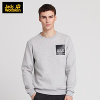 Jack Wolfskin狼爪男士上衣春季新款户外简约舒适透气运动休闲时尚圆领套头衫卫衣57031 5719031-6110/深烟灰 M  180/100A
