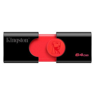 金士顿（Kingston）u盘 USB3.1 优盘系统投标车载大容量U盘 DT106 红黑款 精英版 64G