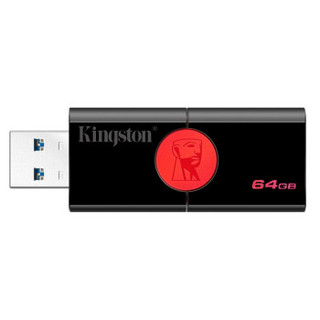 金士顿（Kingston）u盘 USB3.1 优盘系统投标车载大容量U盘 DT106 红黑款 精英版 64G