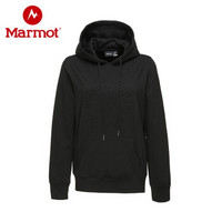 marmot/土拨鼠19新款户外秋冬轻速干柔软女式长袖休闲卫衣 X51353 曜石黑001 M