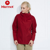 marmot/土拨鼠秋冬户外防水透气女防风冲锋衣L46010 黑色001 M（欧码偏大）